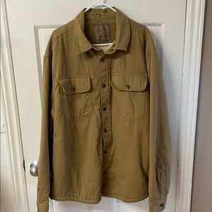Jachs New York tan faux shearling lined snap front shacket men’s size XXL